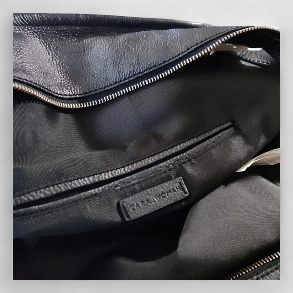 Zara Tote Bag- Leather Black- Womens Shoulder Bag - Picture 13 of 14